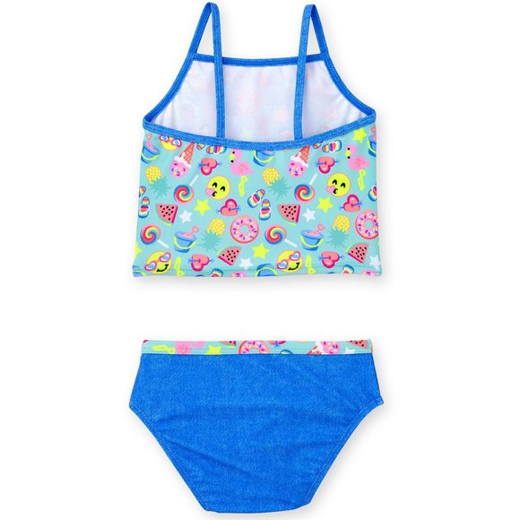 Toddler Girls Healthtex Emoji Icons Tankini Swimsuit Size 2T Summer Food NWT - Picture 2 of 2